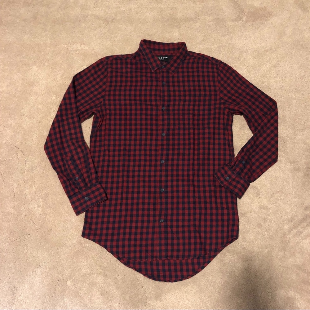Men’s Black and Red Flannel Shirt